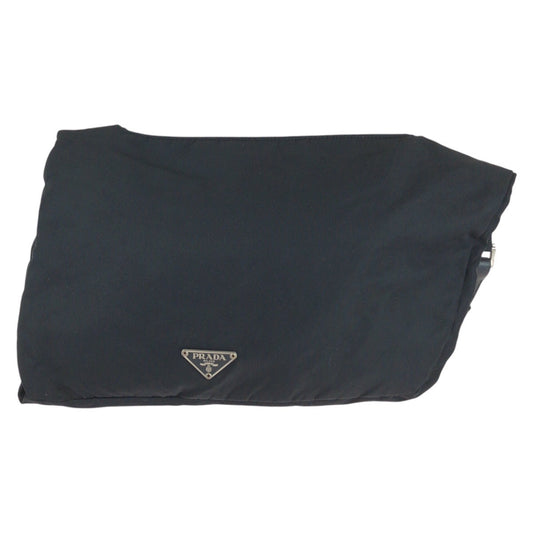 PRADA Shoulder Bag Nylon Black SilverMetal Shoulder Bag Messenger bag Test Triangle With logo Women Used Authentic