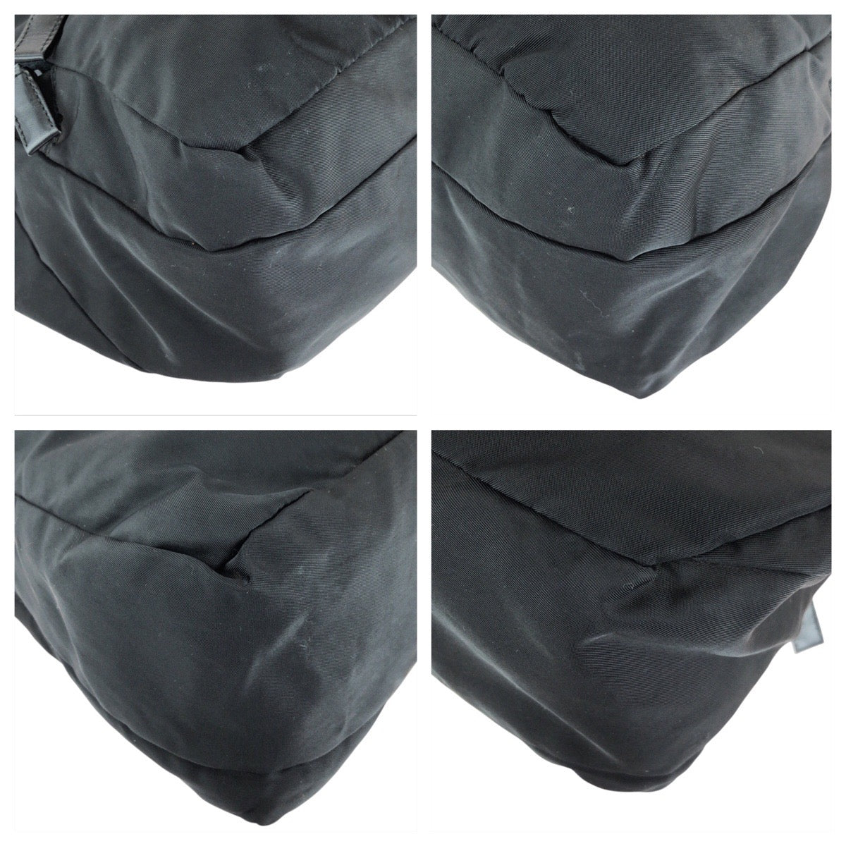 PRADA Shoulder Bag Nylon Black SilverMetal Shoulder Bag Messenger bag Test Triangle With logo Women Used Authentic