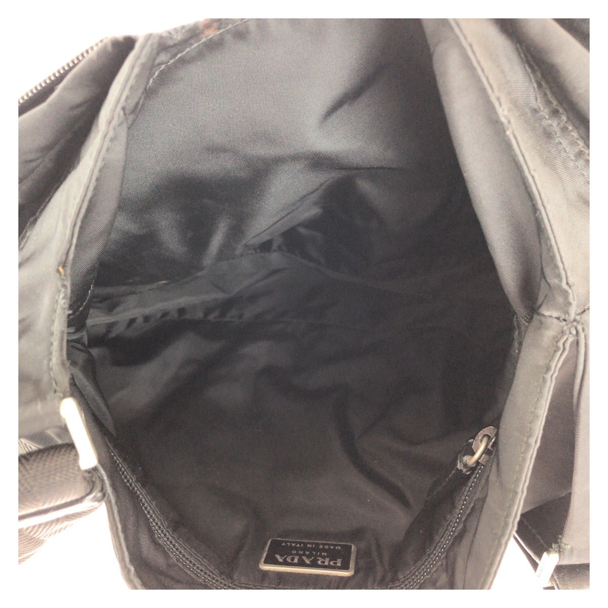 PRADA Shoulder Bag Nylon Black SilverMetal Shoulder Bag Messenger bag Test Triangle With logo Women Used Authentic