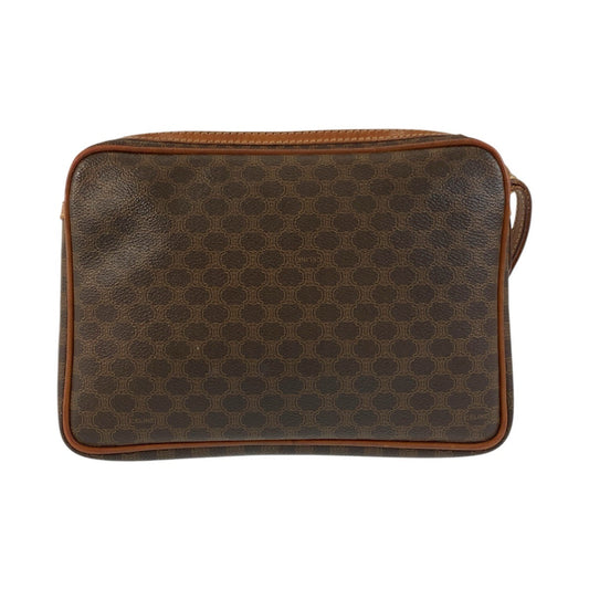 CELINE Clutch bag DM94 leather Brown Gold Metal Clutch bag business bag Macadam mens Used Authentic