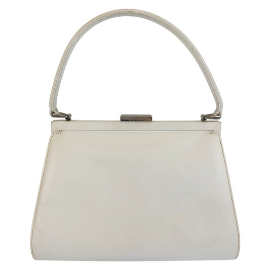 GUCCI Handbag 00020460301 leather White SilverMetal Handbag Women Used Authentic