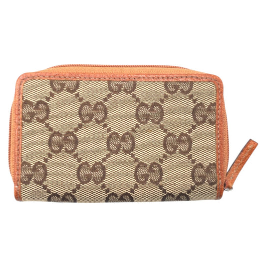GUCCI Coin case 138098 0416 GG canvas Brown Card Case GG pattern Women(Unisex) Used Authentic