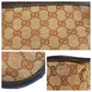 GUCCI Handbag GG canvas, leather Beige Brown Gold Metal Sherry Line Old Gucci Women Used Authentic