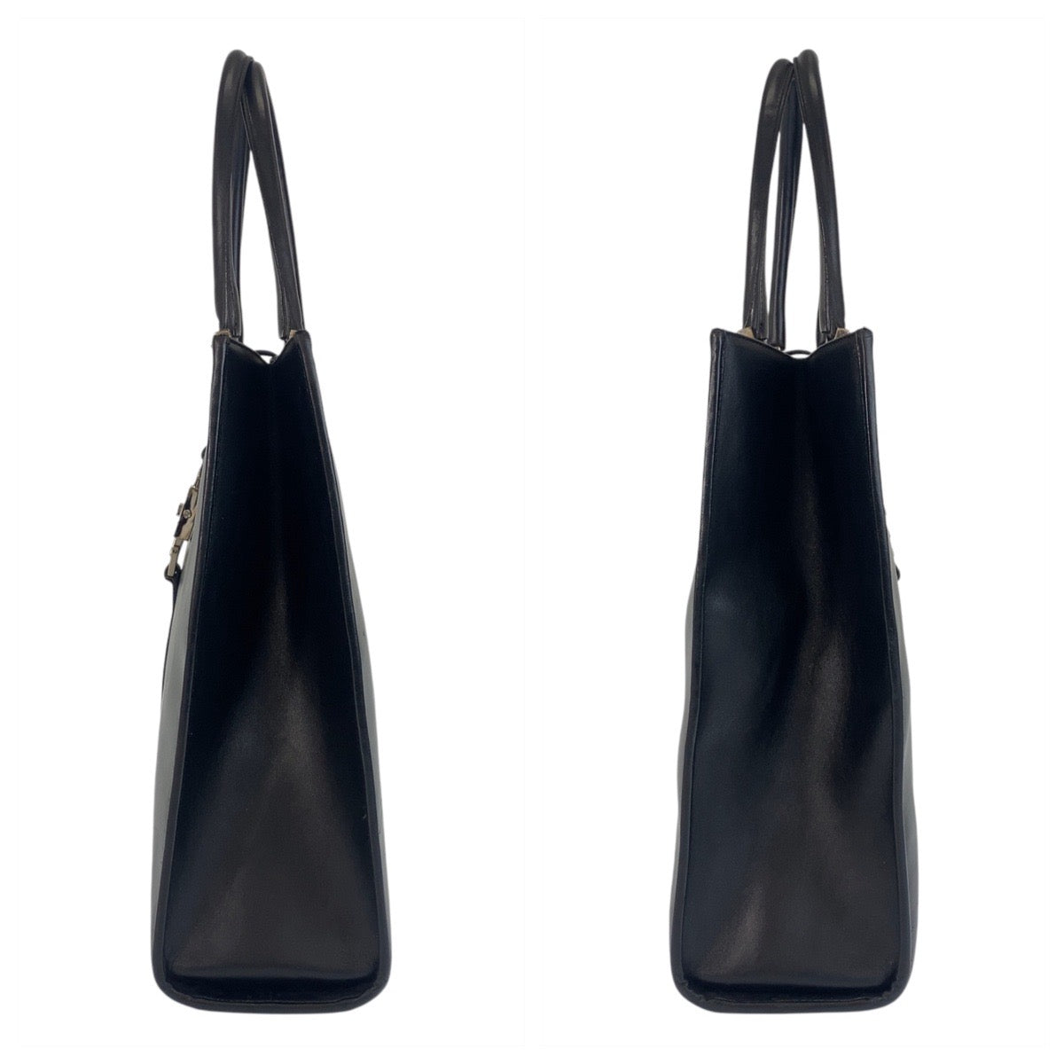 GUCCI Tote Bag 002 1064 leather Black SilverMetal Tote Bag Shoulder Bag Jackie Women Used Authentic