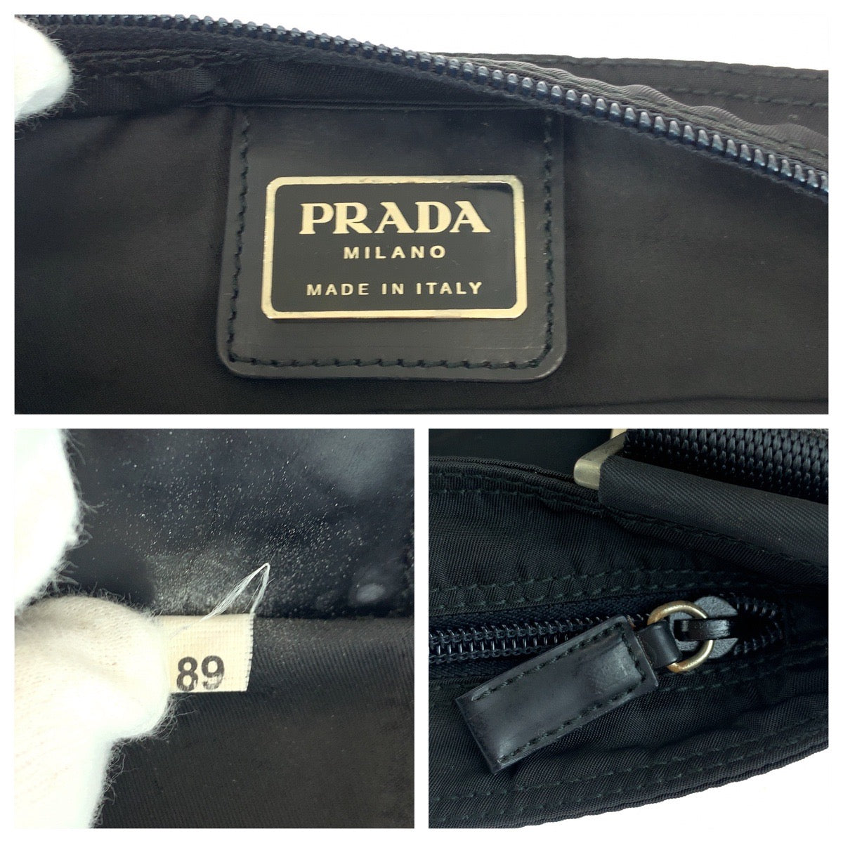 PRADA Shoulder Bag VA0053 Nylon black Shoulder Bag Messenger bag Test Triangle With logo mens Used Authentic