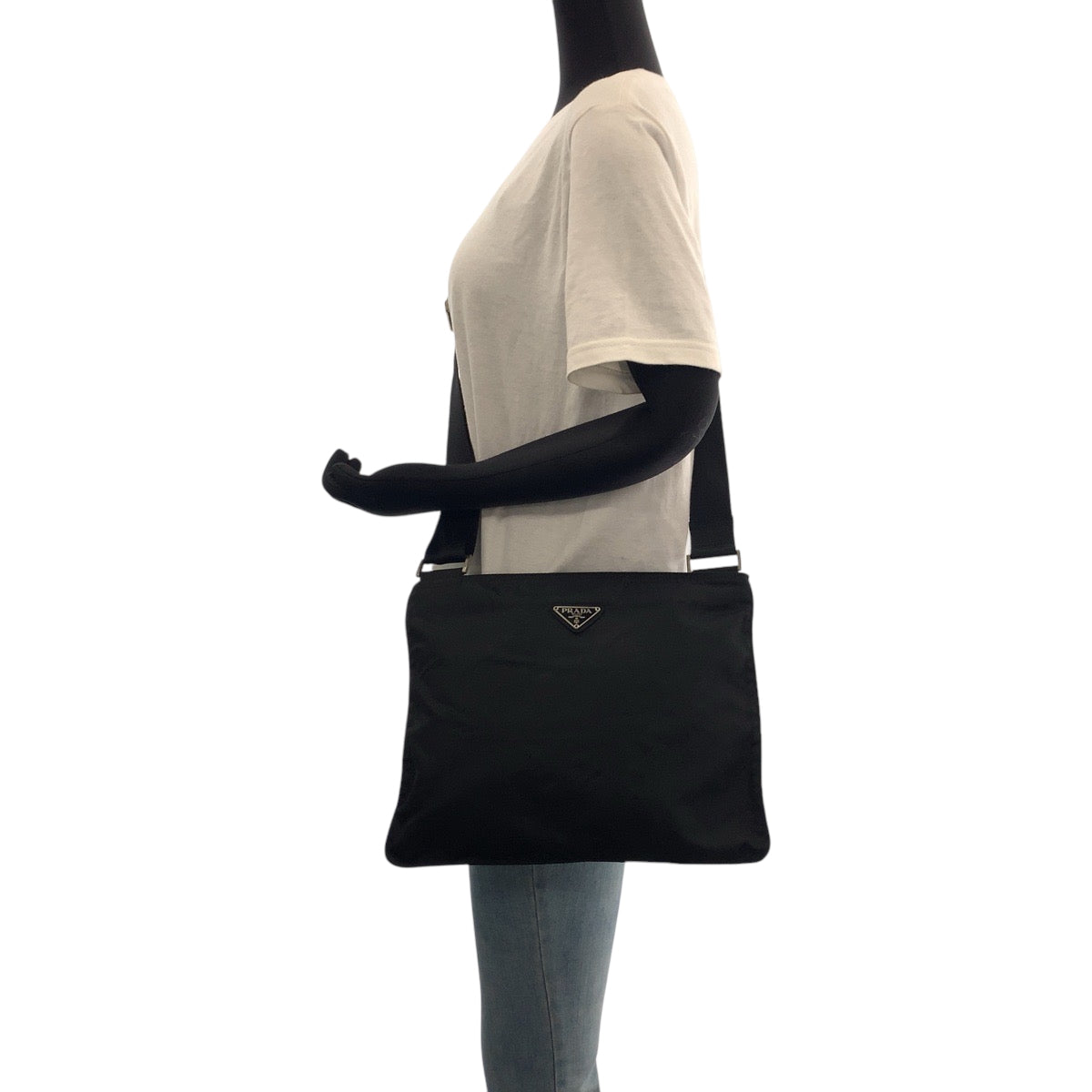 PRADA Shoulder Bag VA0053 Nylon black Shoulder Bag Messenger bag Test Triangle With logo mens Used Authentic