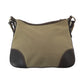 PRADA Shoulder Bag canvas Brown Silver Metal Shoulder Bag pochette Logo jacquard Women Used Authentic