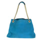 GUCCI Tote Bag 308982 leather blue ChainTote Bag Shoulder Bag Soho Women Used Authentic