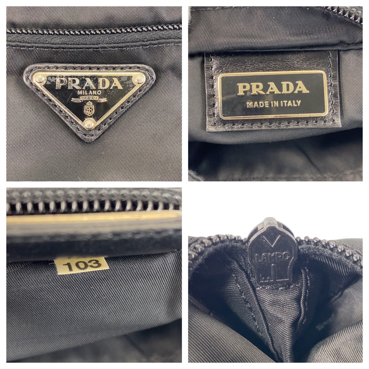 PRADA Shoulder Bag Nylon Black SilverMetal Shoulder Bag Messenger bag Test Triangle With logo Women Used Authentic