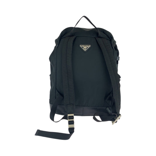 PRADA Backpack Nylon black Backpack Unisex Test Triangle With logo mens Used Authentic
