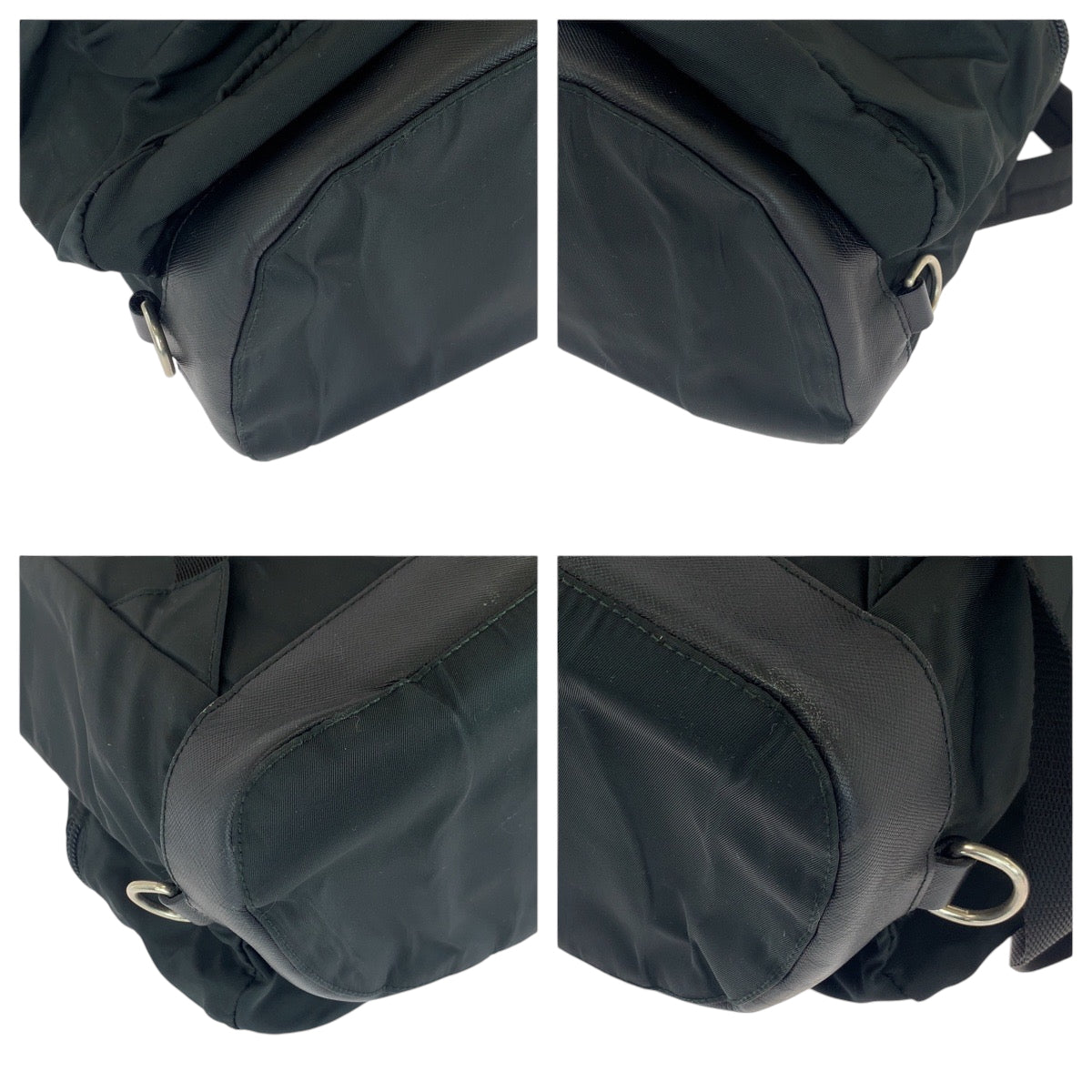 PRADA Backpack Nylon black Backpack Unisex Test Triangle With logo mens Used Authentic