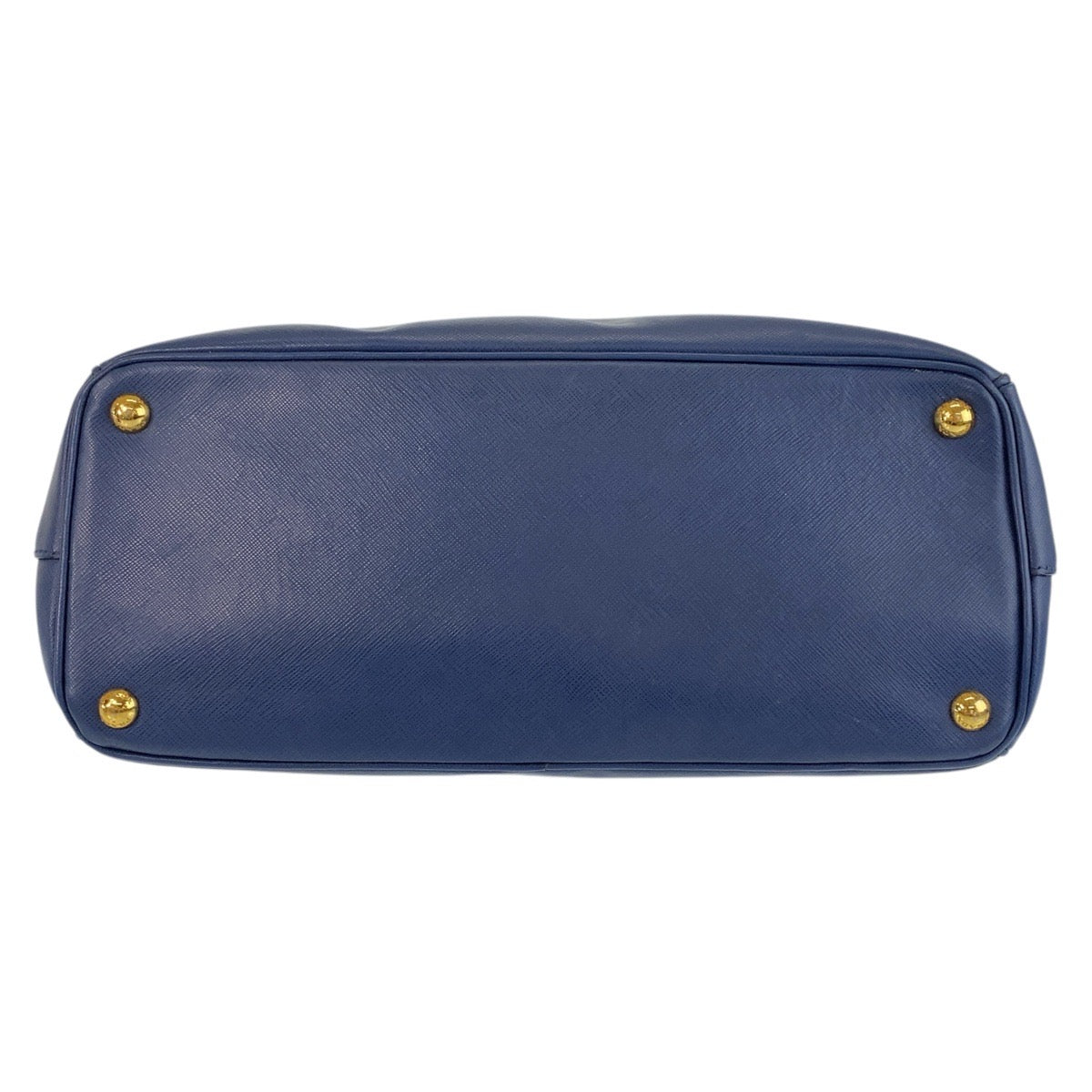 PRADA Handbag leather Blue GoldMetal Handbag Shoulder Bag 2way Safiano Galleria TriangleWith logo Women Used Authentic