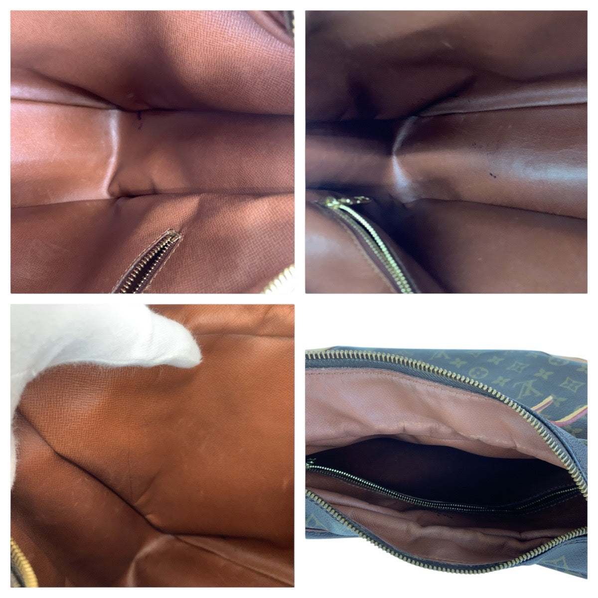 LOUIS VUITTON Shoulder Bag M51260 PVC, Leather Brown Gold Metal Monogram Boulogne35 Women Used Authentic
