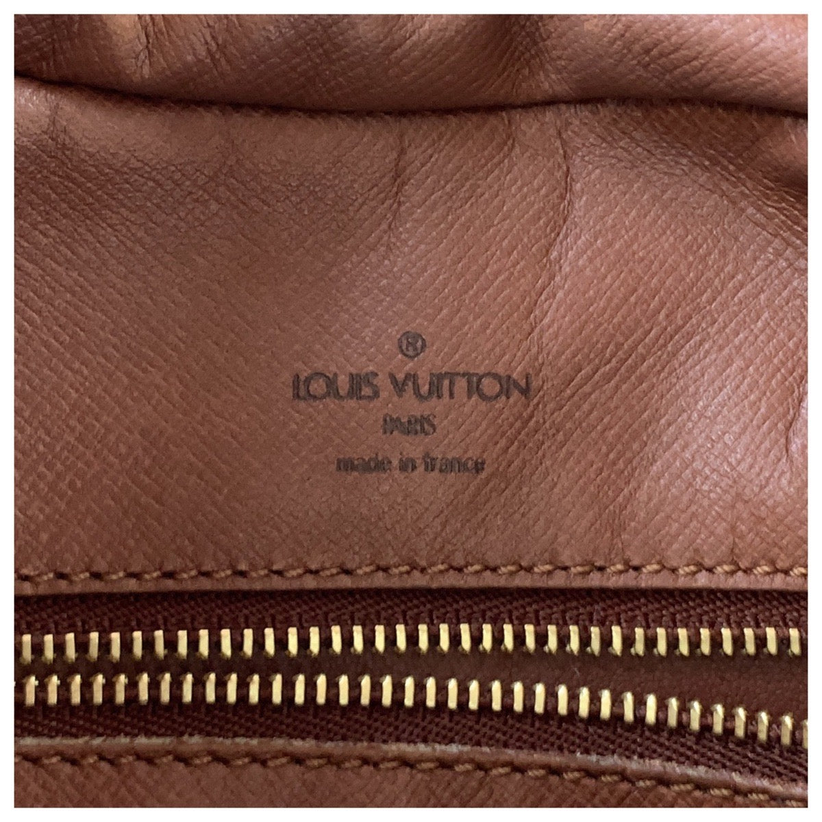 LOUIS VUITTON Shoulder Bag M51260 PVC, Leather Brown Gold Metal Monogram Boulogne35 Women Used Authentic