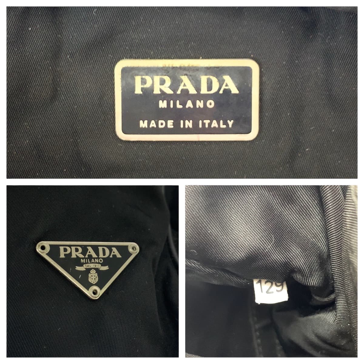 PRADA Backpack Nylon Black SilverMetal Backpack business bag Test Triangle With logo Women Used Authentic