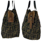 FENDI Handbag canvas Brown Gold Metal Handbag Shoulder Bag Zucca Women Used Authentic