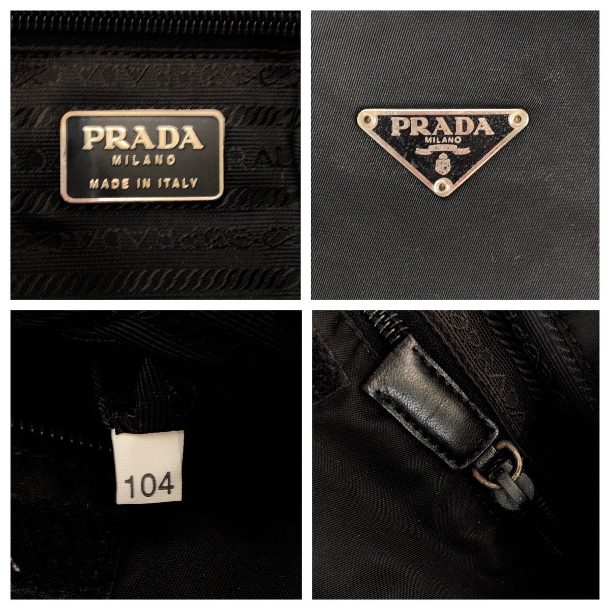 PRADA Shoulder Bag Nylon Black SilverMetal Shoulder Bag Sacoche Test Triangle With logo Women Used Authentic