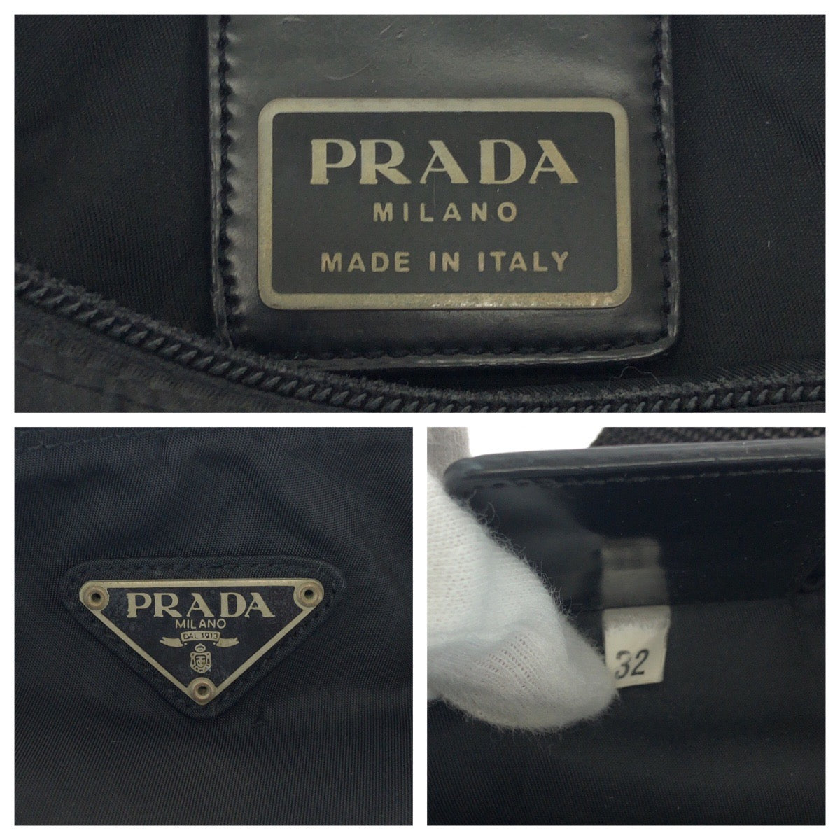 PRADA Shoulder Bag VA0053 Nylon Black SilverMetal Shoulder Bag pochette Test Triangle With logo Women(Unisex) Used Authentic