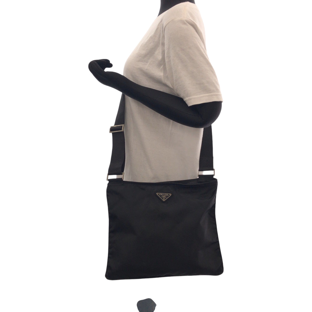 PRADA Shoulder Bag VA0053 Nylon Black SilverMetal Shoulder Bag pochette Test Triangle With logo Women(Unisex) Used Authentic