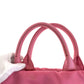 PRADA Tote Bag Nylon Red pink Tote Bag Shoulder Bag 2way Test Triangle With logo Women Used Authentic