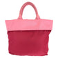 PRADA Tote Bag Nylon Red pink Tote Bag Shoulder Bag 2way Test Triangle With logo Women Used Authentic