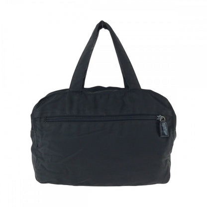 PRADA Handbag Nylon Black SilverMetal Handbag Tote Bag Test Triangle With logo Women Used Authentic
