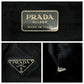 PRADA Handbag Nylon Black SilverMetal Handbag Tote Bag Test Triangle With logo Women Used Authentic