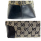 GUCCI Tote Bag 002 1119 GG canvas, leather gray black black Tote Bag Shoulder Bag Women Used Authentic