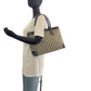 GUCCI Tote Bag 002 1119 GG canvas, leather gray black black Tote Bag Shoulder Bag Women Used Authentic