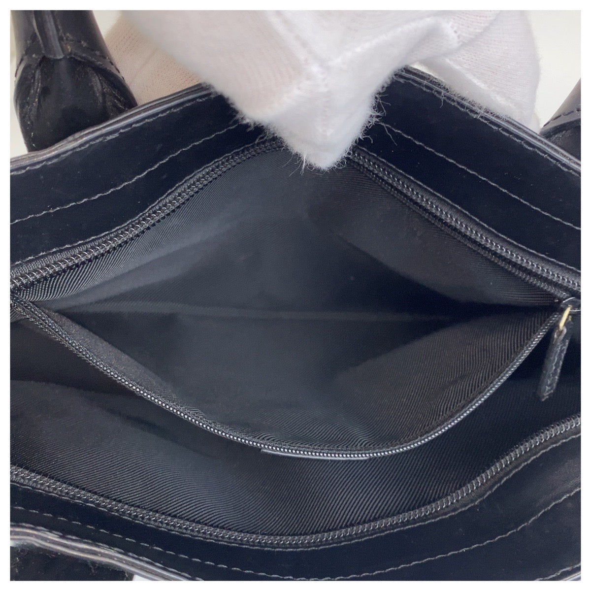 GUCCI Tote Bag 002 1119 GG canvas, leather gray black black Tote Bag Shoulder Bag Women Used Authentic