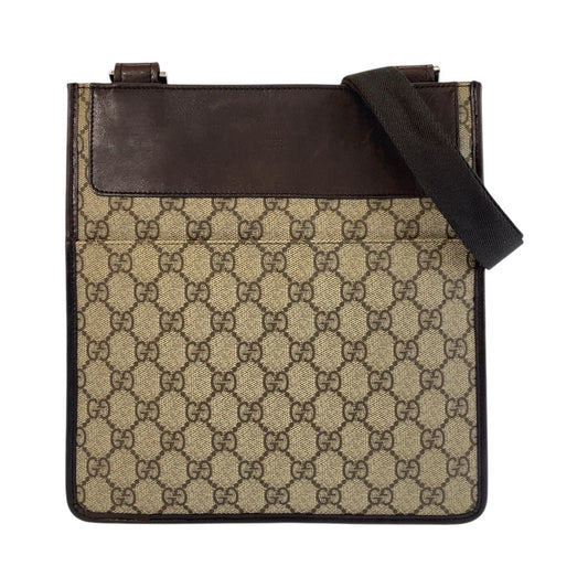 GUCCI Shoulder Bag 27639 GG Supreme canvas, leather Brown Shoulder Bag pochette Women Used Authentic