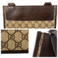 GUCCI Shoulder Bag 27639 GG Supreme canvas, leather Brown Shoulder Bag pochette Women Used Authentic