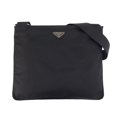 PRADA Shoulder Bag Nylon black Shoulder Bag Messenger bag Test Triangle With logo Women Used Authentic