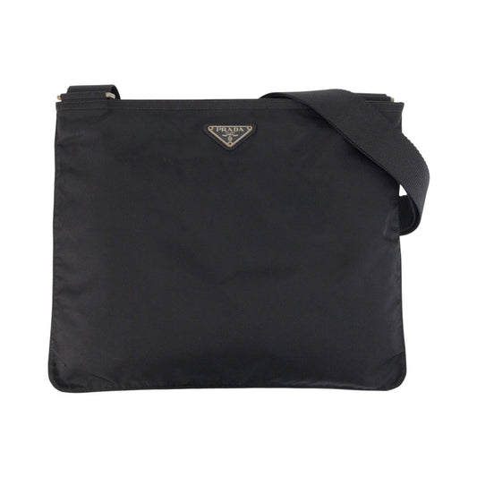 PRADA Shoulder Bag Nylon black Shoulder Bag Messenger bag Test Triangle With logo Women Used Authentic
