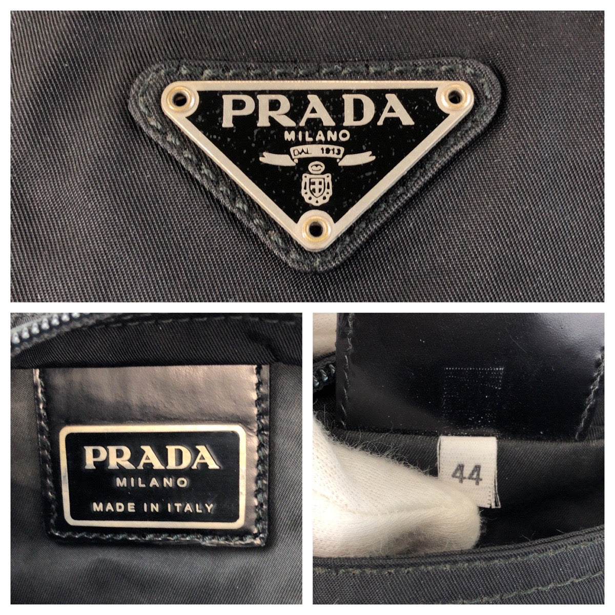 PRADA Shoulder Bag Nylon black Shoulder Bag Messenger bag Test Triangle With logo Women Used Authentic