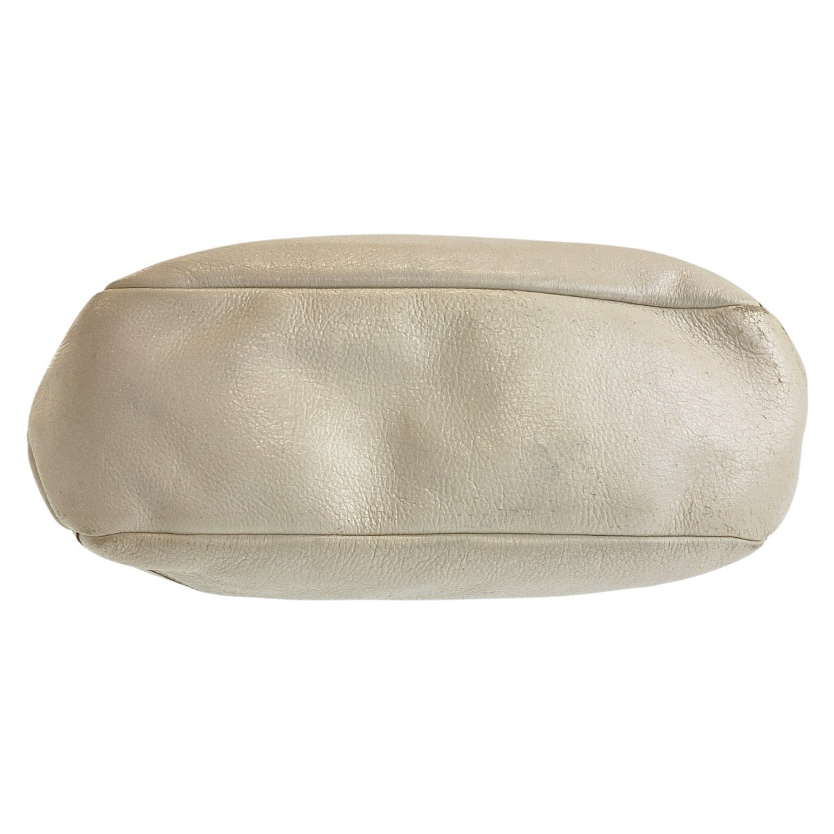 PRADA Shoulder Bag leather White SilverMetal Women Used Authentic