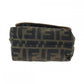 FENDI Shoulder Bag canvas Brown Gold Metal Shoulder Bag pochette Zucca FF logo Women Used Authentic