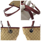 GUCCI Tote Bag 120840 GG canvas Beige Red SilverMetal Tote Bag handbag Women Used Authentic