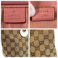 GUCCI Tote Bag 120844 GG canvas, leather Beige Pink Gold Metal Tote Bag handbag Women Used Authentic