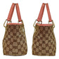 GUCCI Tote Bag 120844 GG canvas, leather Beige Pink Gold Metal Tote Bag handbag Women Used Authentic