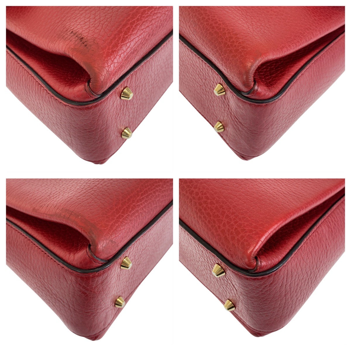 GUCCI Shoulder Bag 510302 leather Red Interlocking