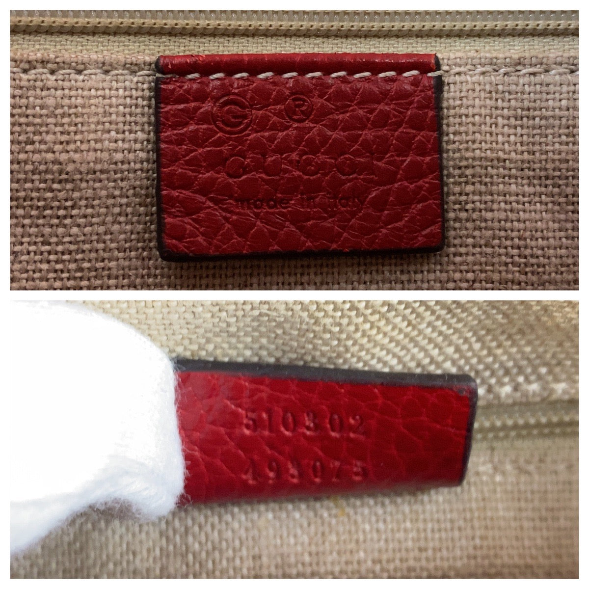 GUCCI Shoulder Bag 510302 leather Red Interlocking