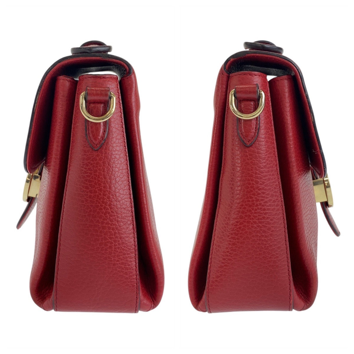 GUCCI Shoulder Bag 510302 leather Red Interlocking