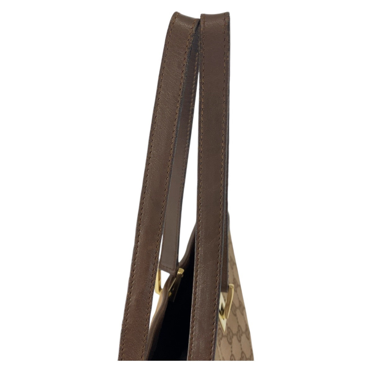 GUCCI Tote Bag 002 1098 GG canvas, leather Beige Brown Gold Metal Tote Bag Shoulder Bag Women Used Authentic