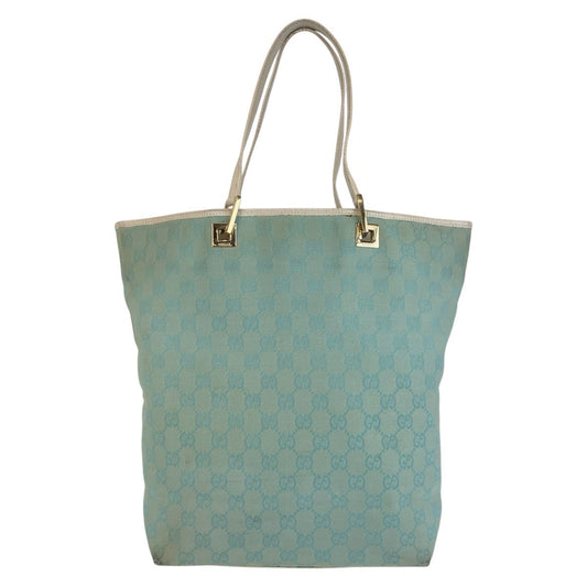 GUCCI Tote Bag 002 1098 GG canvas, leather Mint Green Gold Metal Tote Bag Shoulder Bag Women Used Authentic