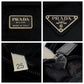 PRADA Handbag Nylon Black SilverMetal Handbag Tote Bag Test Triangle With logo Women Used Authentic