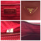 PRADA Shoulder Bag leather Red Gold Metal One Shoulder Bag Safiano Hobo Women Used Authentic