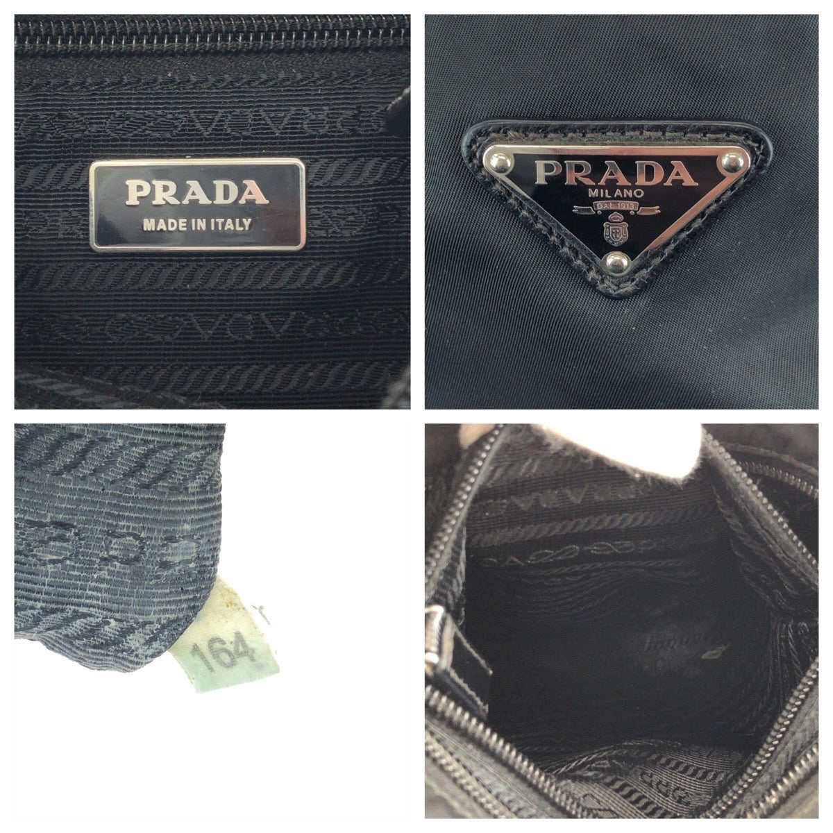 PRADA Shoulder Bag VA0053 Nylon black Shoulder Bag Sacoche Test Triangle With logo mens Used Authentic