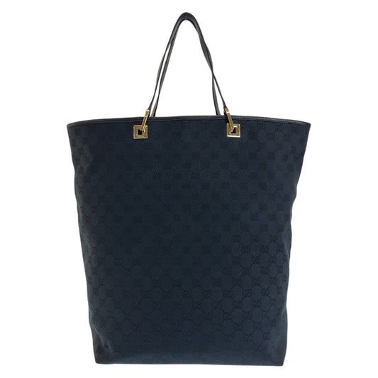 GUCCI Tote Bag 002 1097 GG canvas, leather Black GoldMetal Tote Bag Shoulder Bag Women Used Authentic
