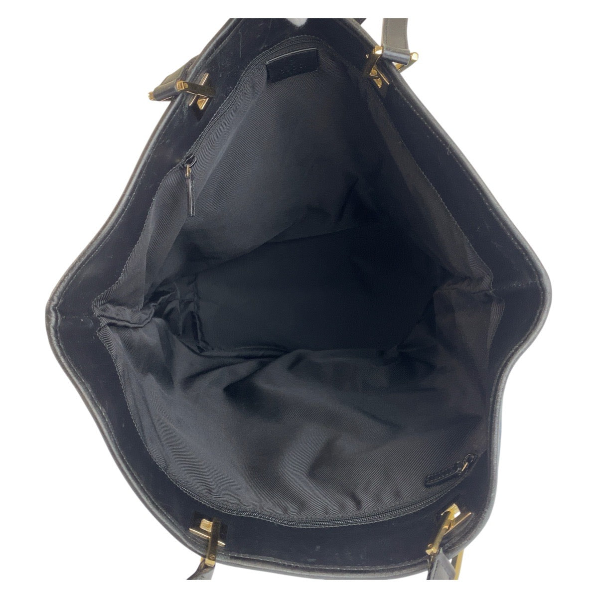 GUCCI Tote Bag 002 1097 GG canvas, leather Black GoldMetal Tote Bag Shoulder Bag Women Used Authentic